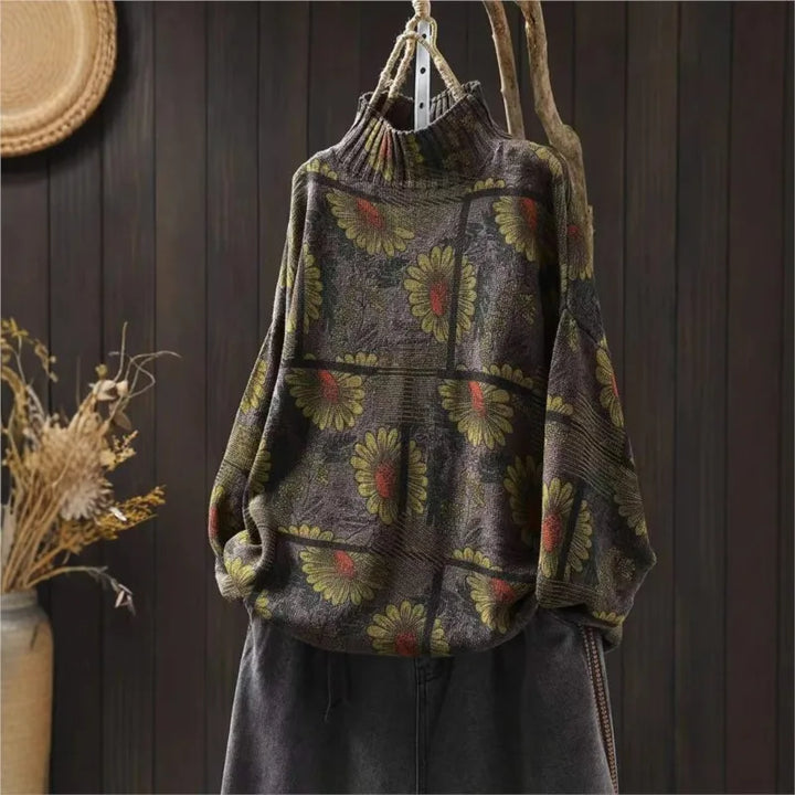 Ebba™ | Retro Printet Strikket Sweater