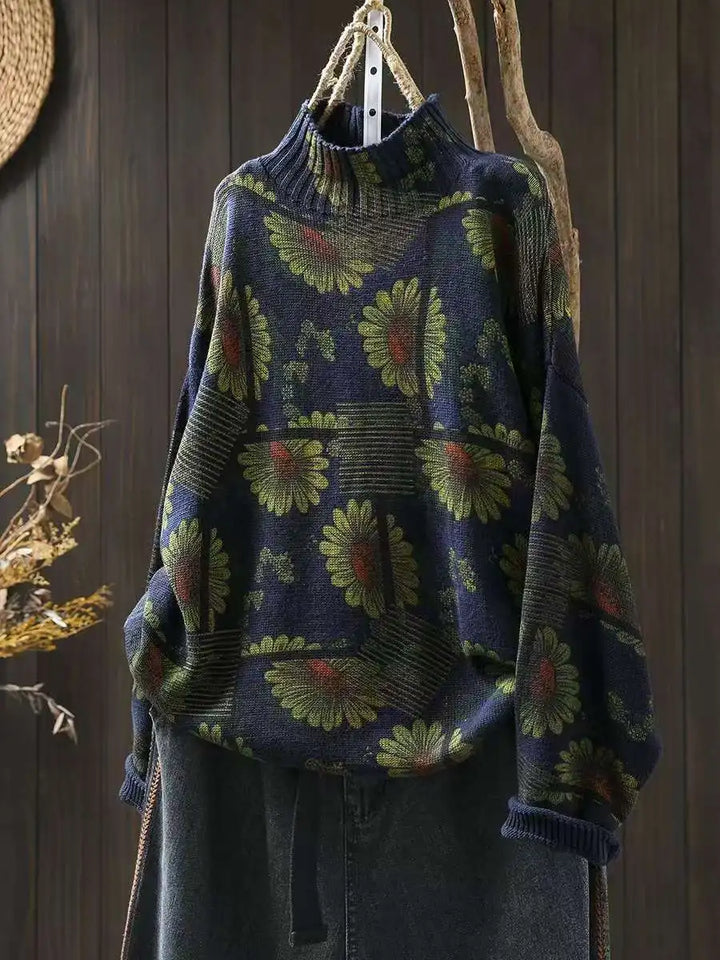 Ebba™ | Retro Printet Strikket Sweater