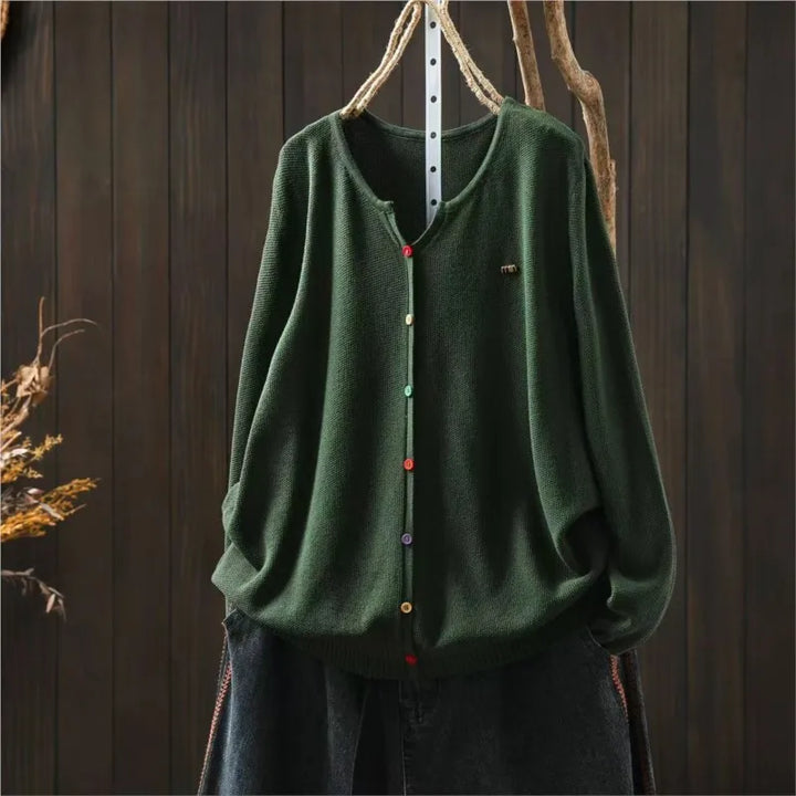 Josepha™ | Strikket Langærmet Cardigan med Knapper