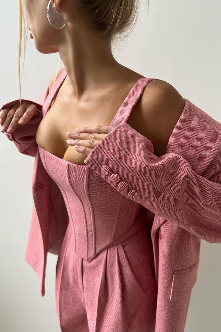 Dolce™ | Tredelt Sæt med Dobbelt Radet Blazer