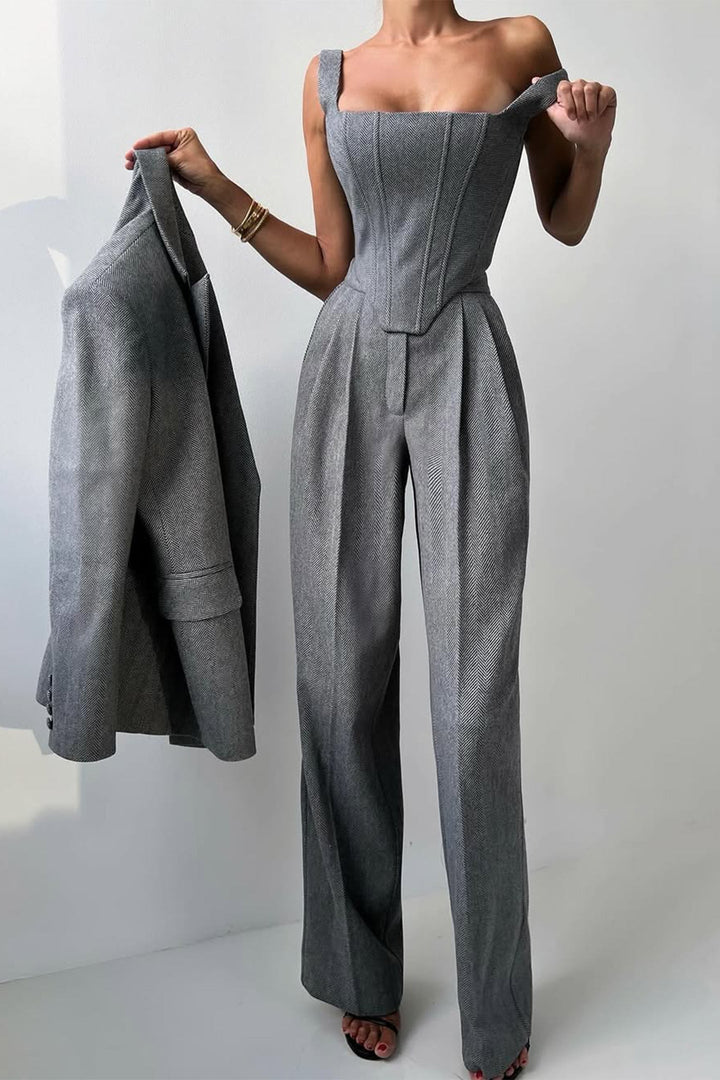 Dolce™ | Tredelt Sæt med Dobbelt Radet Blazer