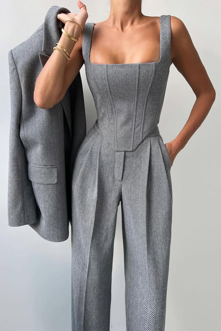 Dolce™ | Tredelt Sæt med Dobbelt Radet Blazer