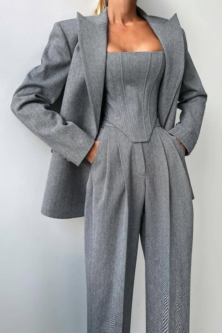 Dolce™ | Tredelt Sæt med Dobbelt Radet Blazer