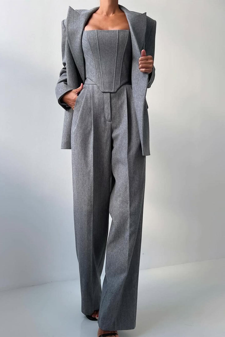 Dolce™ | Tredelt Sæt med Dobbelt Radet Blazer