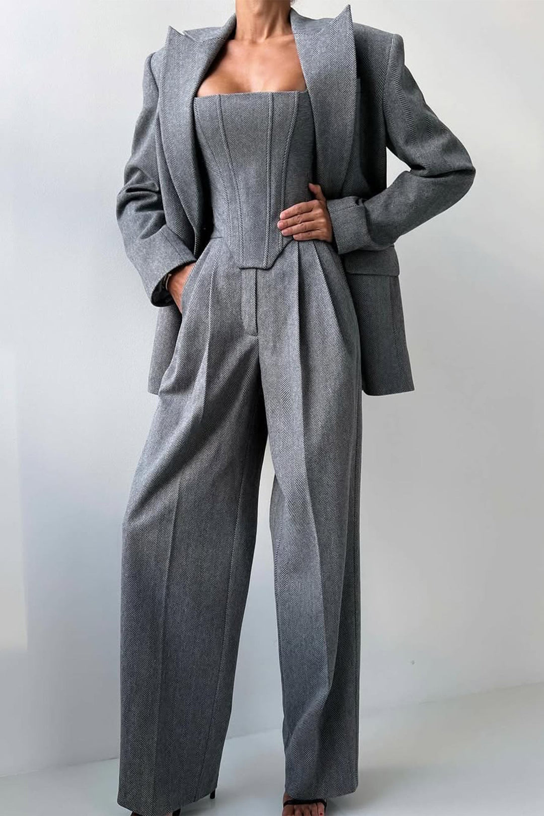 Dolce™ | Tredelt Sæt med Dobbelt Radet Blazer