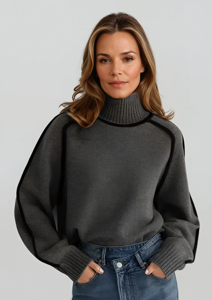 Emilie™ | Oversized Sweater med Kontrast-Syninger