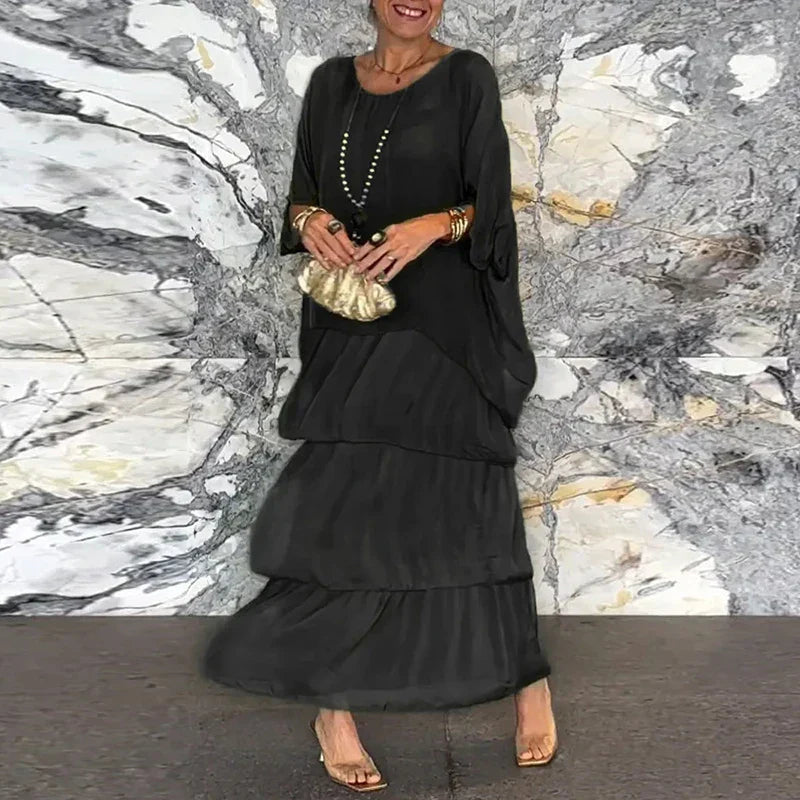 Tanja™ | Lagdelt Chiffonkjole