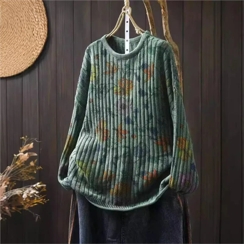 Mathilda™ | Rundhalset Langærmet Strikket Sweater