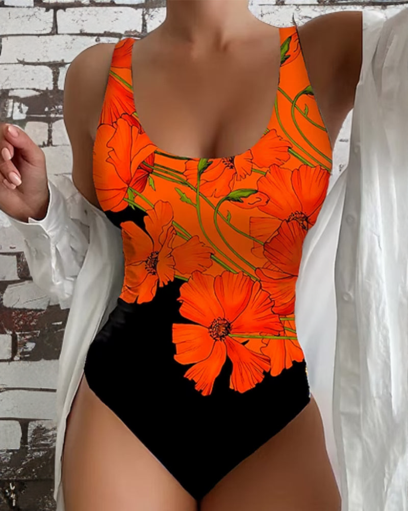Lucyna™ | Stilfuld Badedragt I Ét Stykke Med Blomstermønster