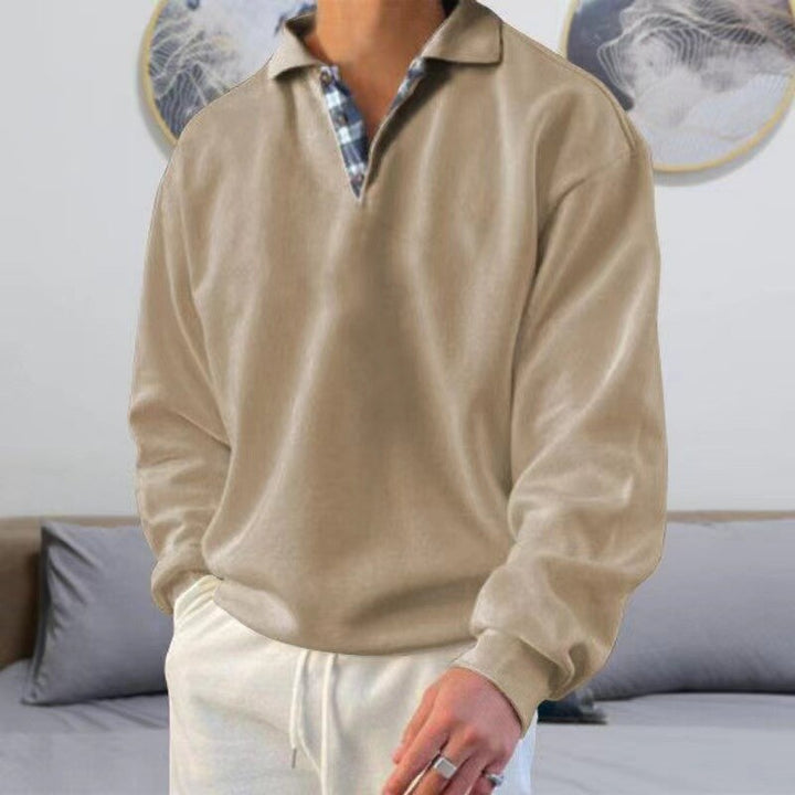 Valdemar | Herre Casual Pullover med Ternet Krave
