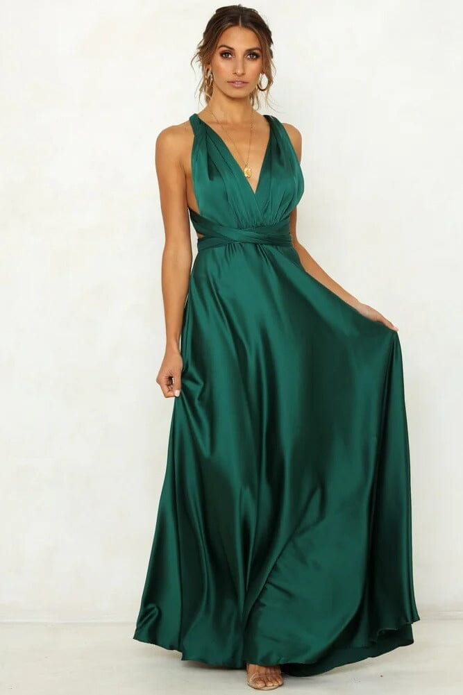 Amalie™ | Elegant Satin Maxikjole