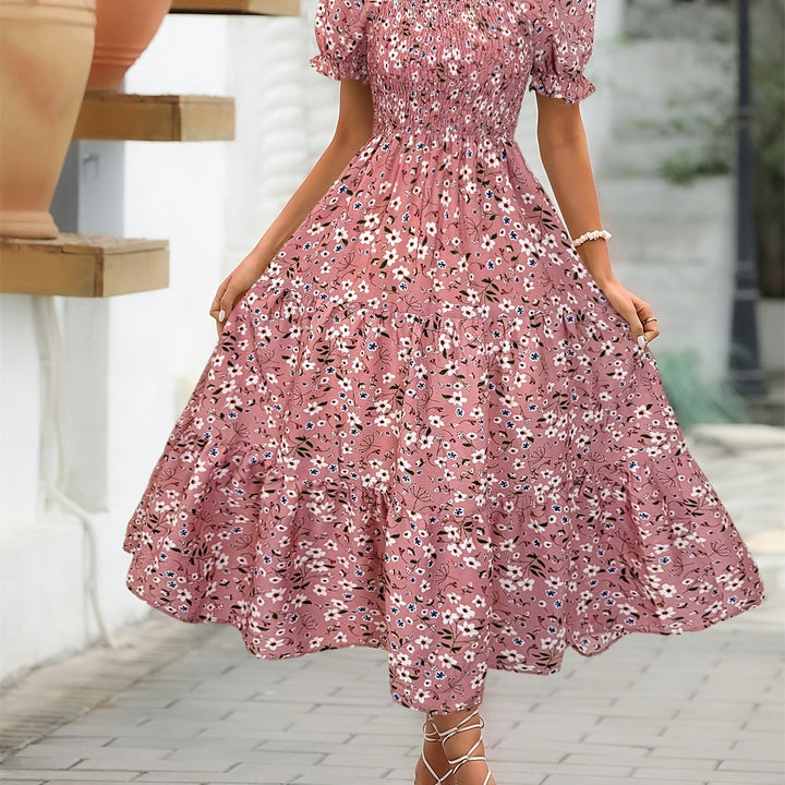 Laura™ | Elegant Midi Kjole med Blomstermønster