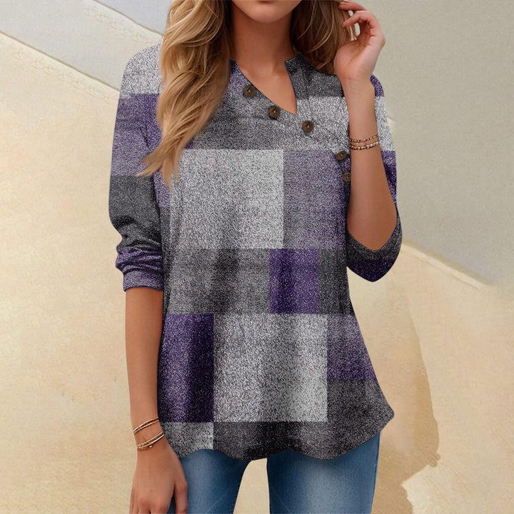 Sofie | V-hals Bluse med Knapper