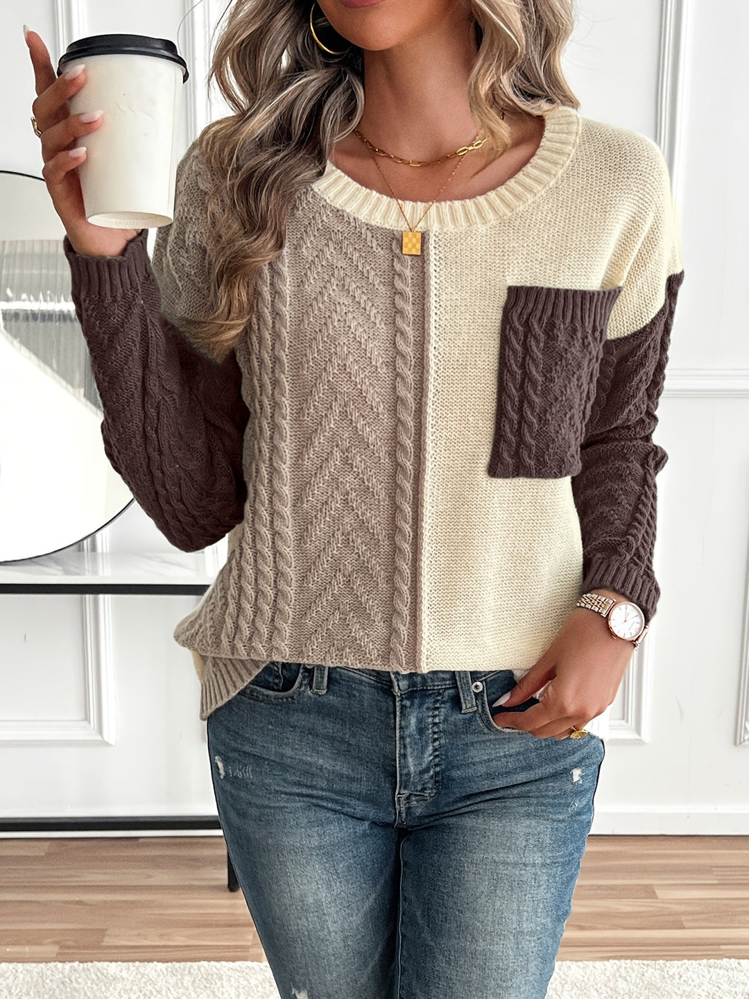 Sofie™ | Elegant To-farvet Turtleneck Sweater