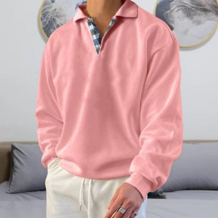 Valdemar | Herre Casual Pullover med Ternet Krave