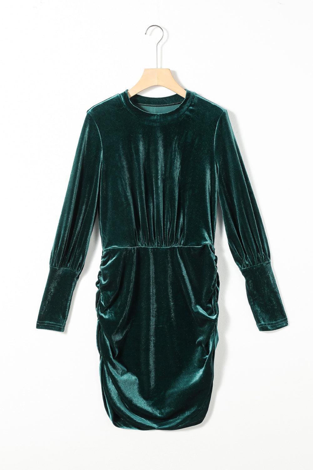 Karla™ | Elegant Velour Bodycon Kjole med Pufærmer