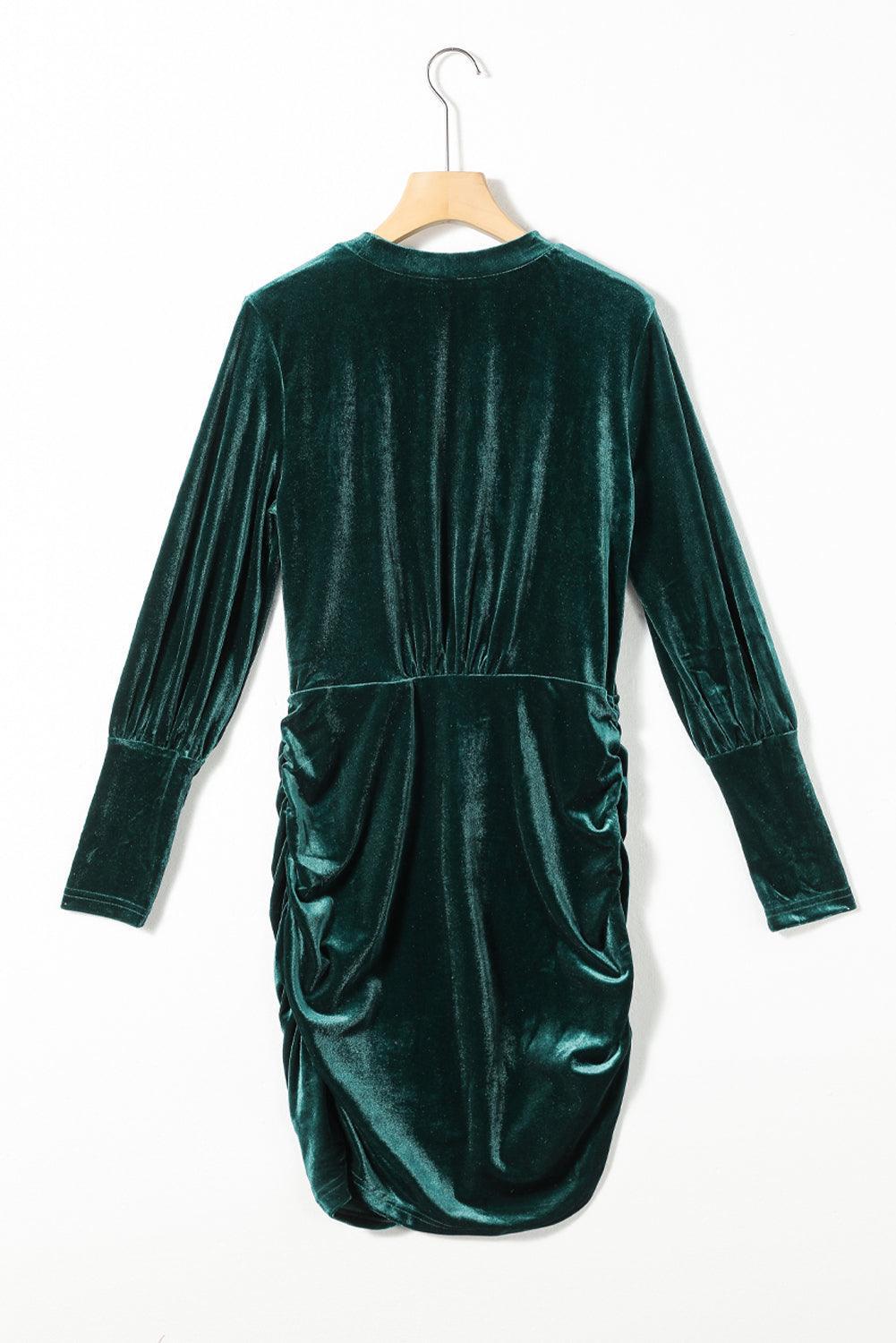 Karla™ | Elegant Velour Bodycon Kjole med Pufærmer