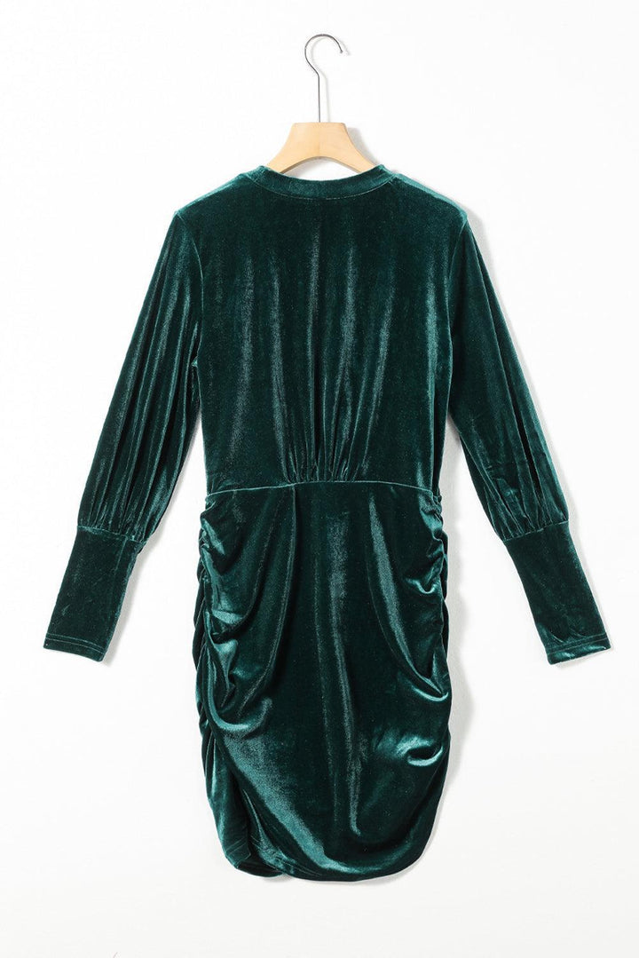 Karla™ | Elegant Velour Bodycon Kjole med Pufærmer