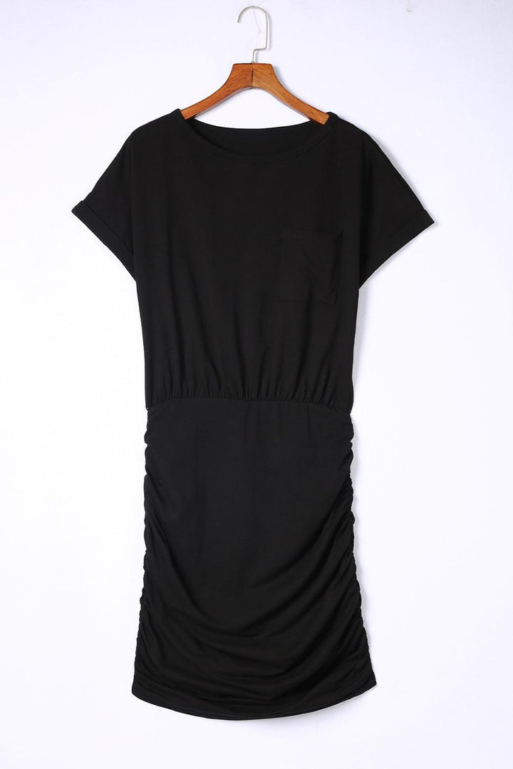 Emma™ | Rynket bodycon minikjole med lomme