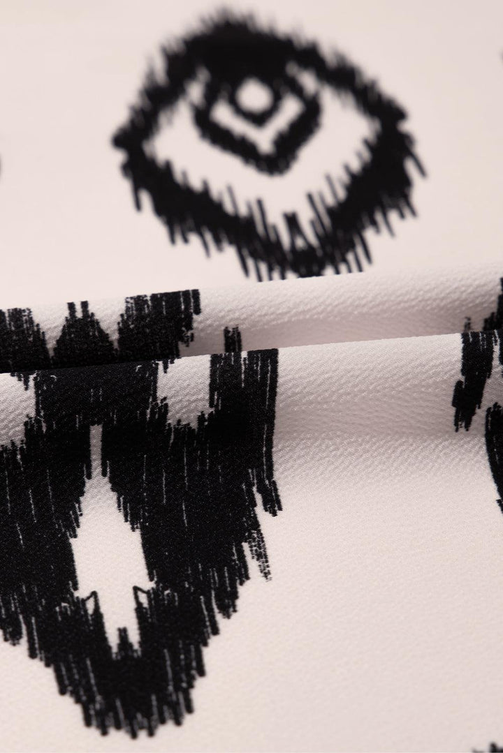 Johanne™ | Lang Skjortekjole med Geometrisk Print