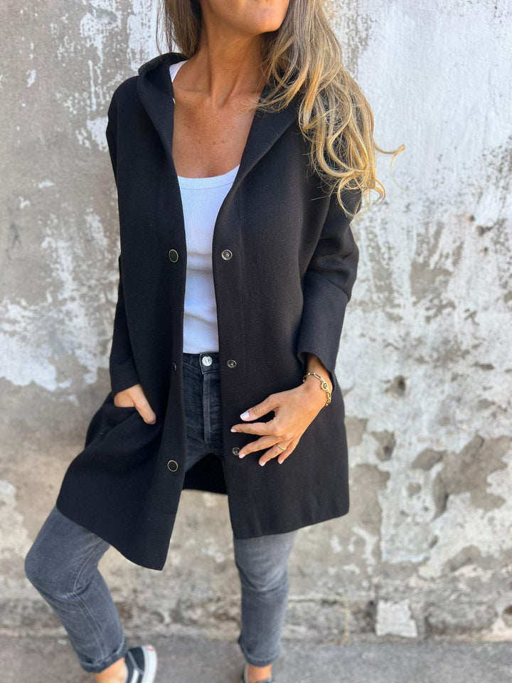 Isabella | Casual Og Stilfuld Lang Hættet Jakke