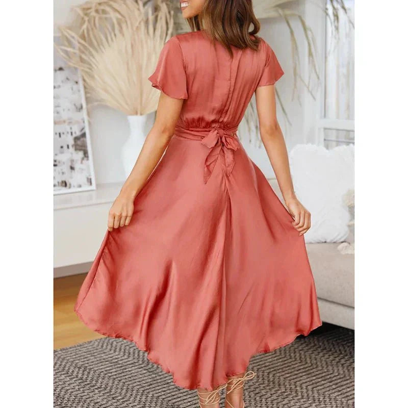 Rosella™ | Elegant Flæseærmet Midi Kjole