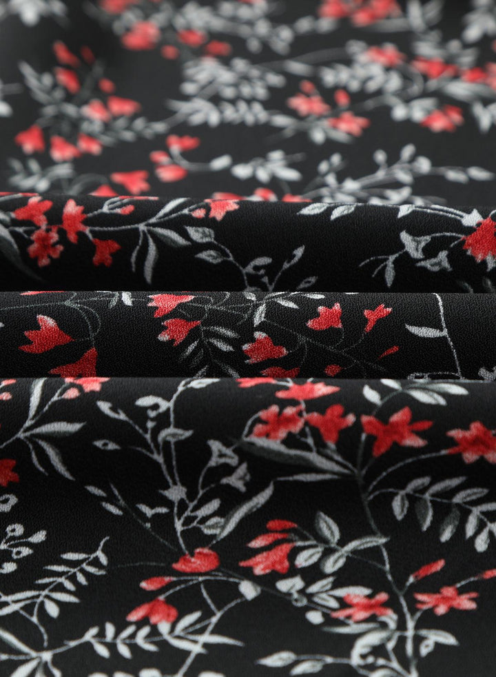 Lea™ | Rynket Crop Top og Maxinederdel med Blomsterprint