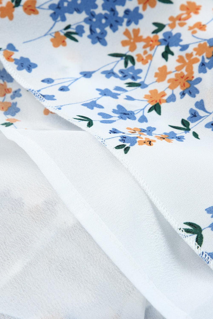 Lea™ | Rynket Crop Top og Maxinederdel med Blomsterprint