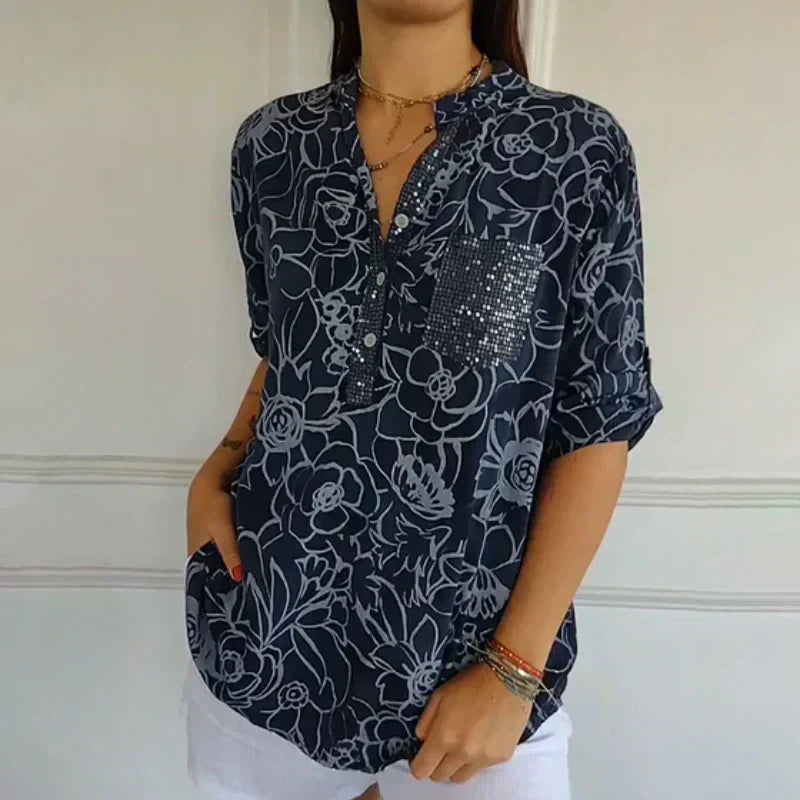 Ebba™ | Bluse med Blomsterprint