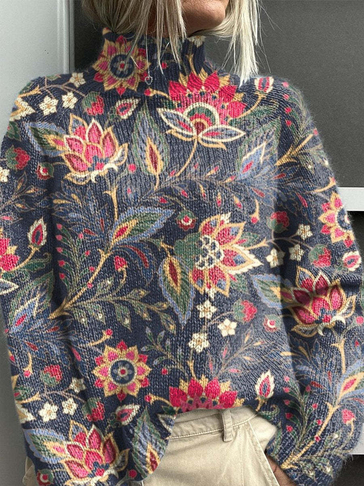 Sofie™ | Farverig Regnbue Turtleneck Sweater