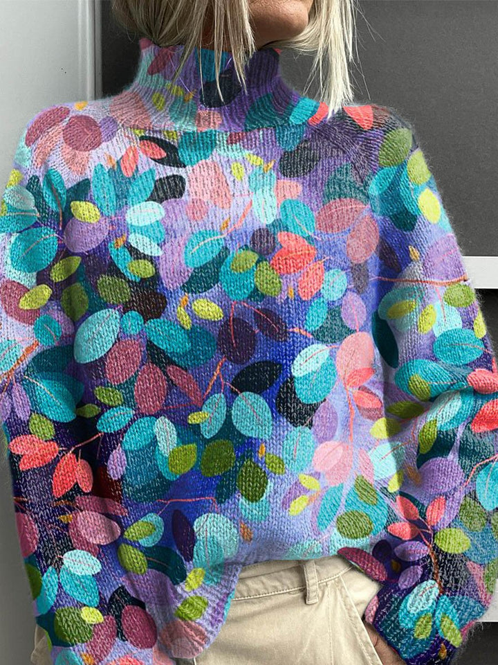 Sofie™ | Farverig Regnbue Turtleneck Sweater