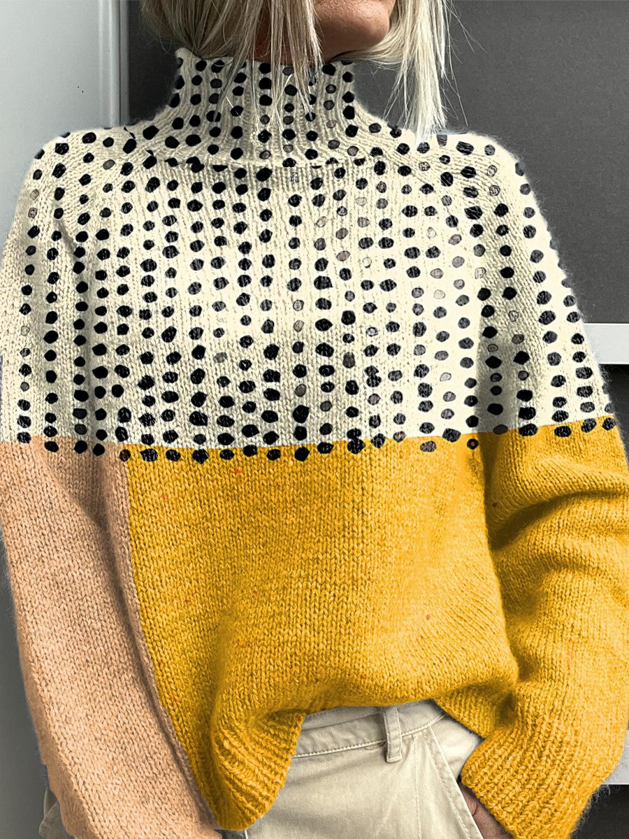 Sofie™ | Farverig Regnbue Turtleneck Sweater