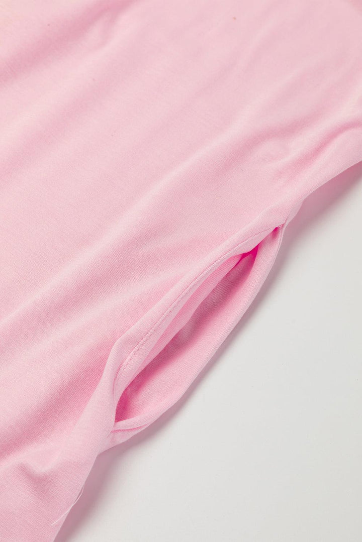 Emma™ | Maxi T-shirt Kjole med V-hals, Slids og Lommer