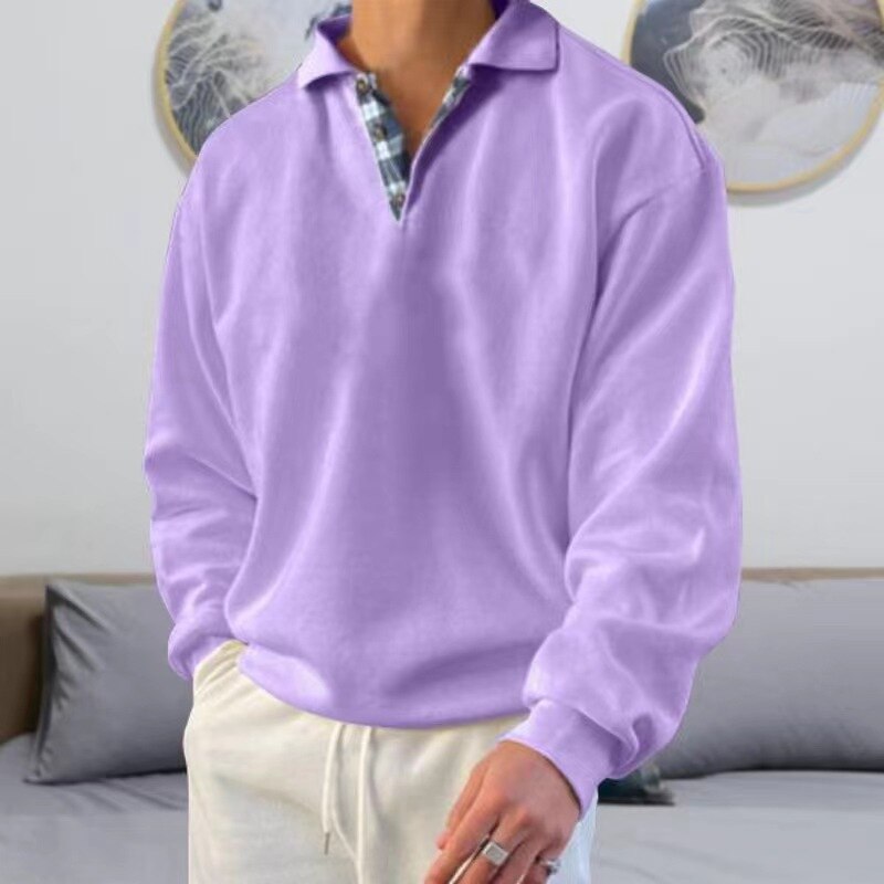 Valdemar | Herre Casual Pullover med Ternet Krave