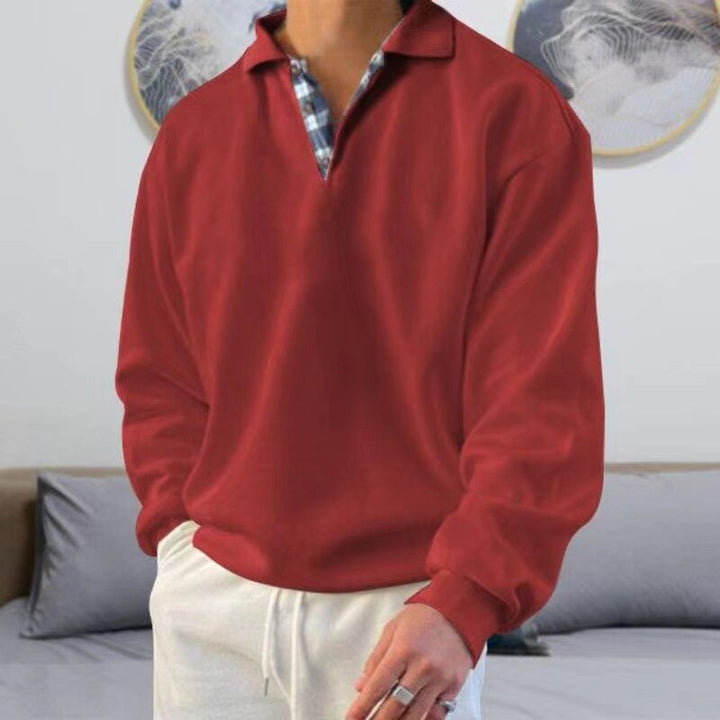 Valdemar | Herre Casual Pullover med Ternet Krave